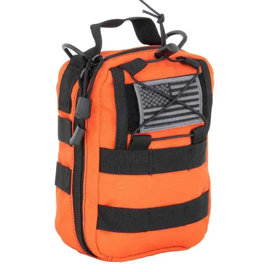 Chief Miller Equipment Bags & Cases MOLLE Pouch, Emergency Medical, Trauma Bag, Gunshot Bag for First Aid (IFAK), Utility Pouch, includes USA Patch - Orange Apparel