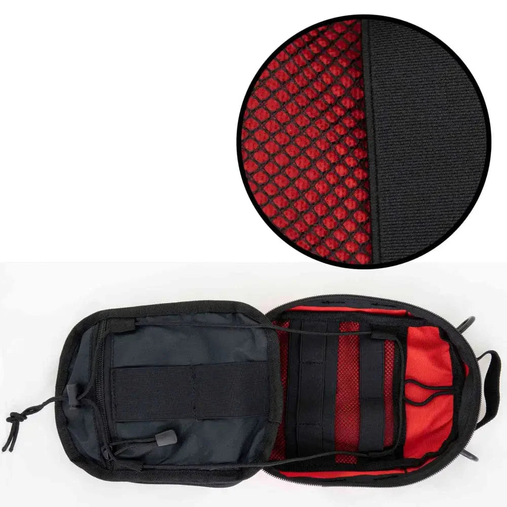 Chief Miller Equipment Bags & Cases MOLLE Pouch, Emergency Medical, Trauma Bag, Gunshot Trauma for First Aid (IFAK), Utility Pouch, includes USA Patch - Red Apparel