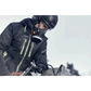 Motorcyclist in black winter gear with helmet beside K 1 PACE Battery Powered Rescue Power Cutter