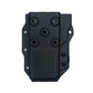 Black plastic holster for Motorola APX 4000 with screw holes and attachment points