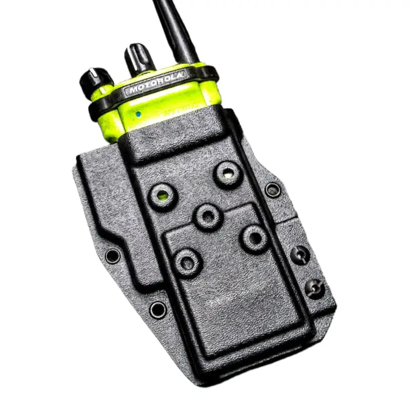 Black plastic holster with neon yellow accent for Motorola APX 6000 Radio Holder