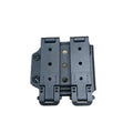 Black plastic mounting bracket for Motorola V300 Body Cam with parallel screw holes