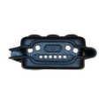 Black leather dog collar with metal studs and buckle for Motorola V700 Body Cam use