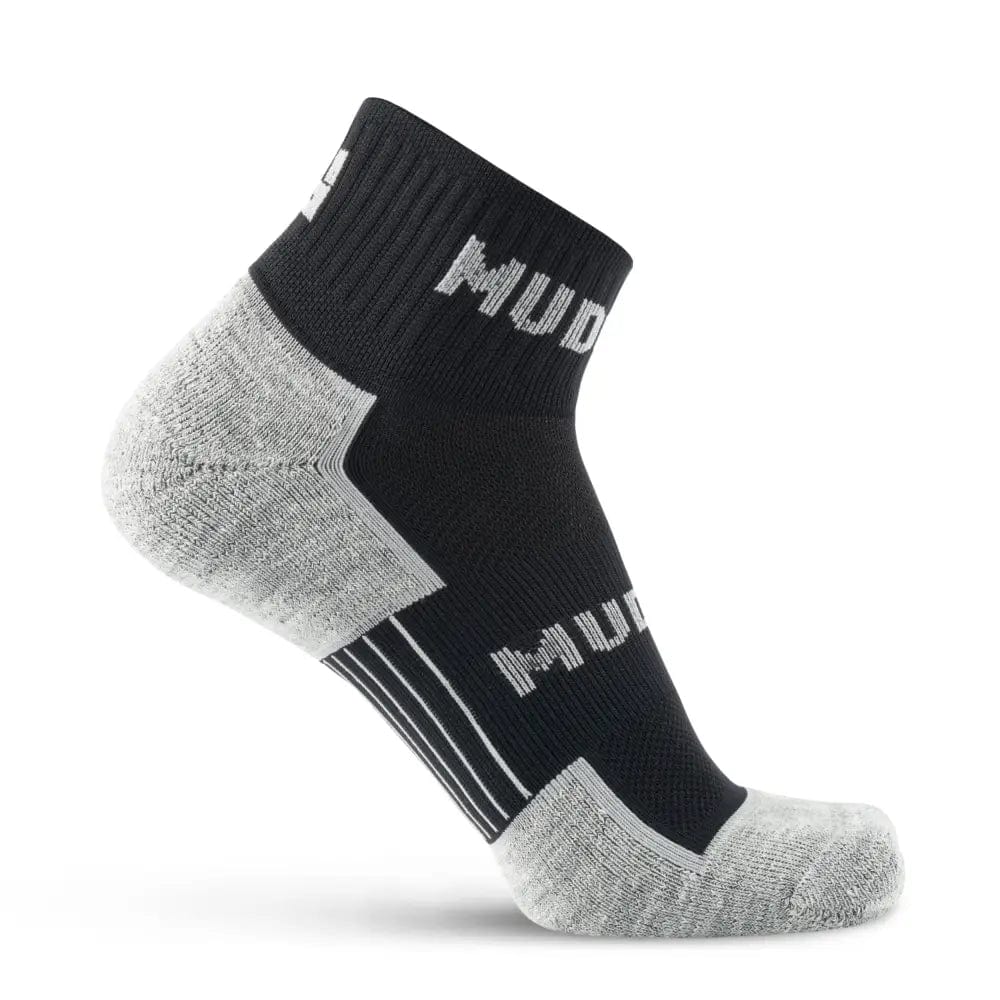 Chief Miller Inventory MudGear Quarter (¼) Crew Merino Wool Socks - Black/Gray (1 Pair) Apparel