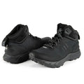 Black hiking boots with rugged soles and ankle support for MudGear Speed Ruck users