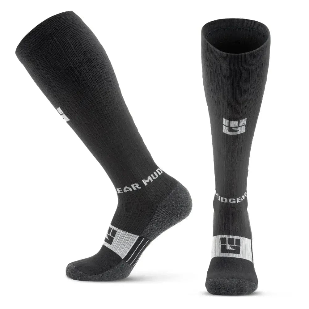 Chief Miller Inventory MudGear Tall Compression Merino Wool Socks - Black/Gray (1 Pair) Apparel