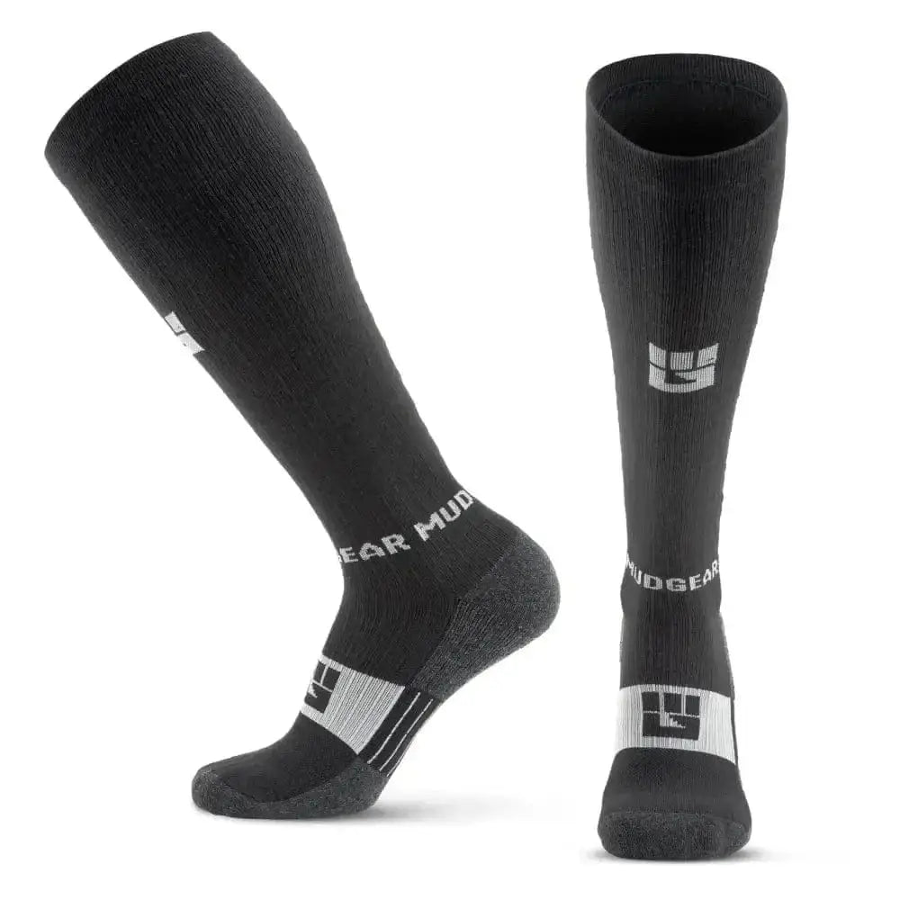 MudGear Tall Compression Merino Wool Socks - Black/Gray (1 Pair) - Chief Miller Apparel