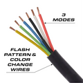 Multi-colored electrical wires in black casing for Feniex Fusion-S stick light for first responders