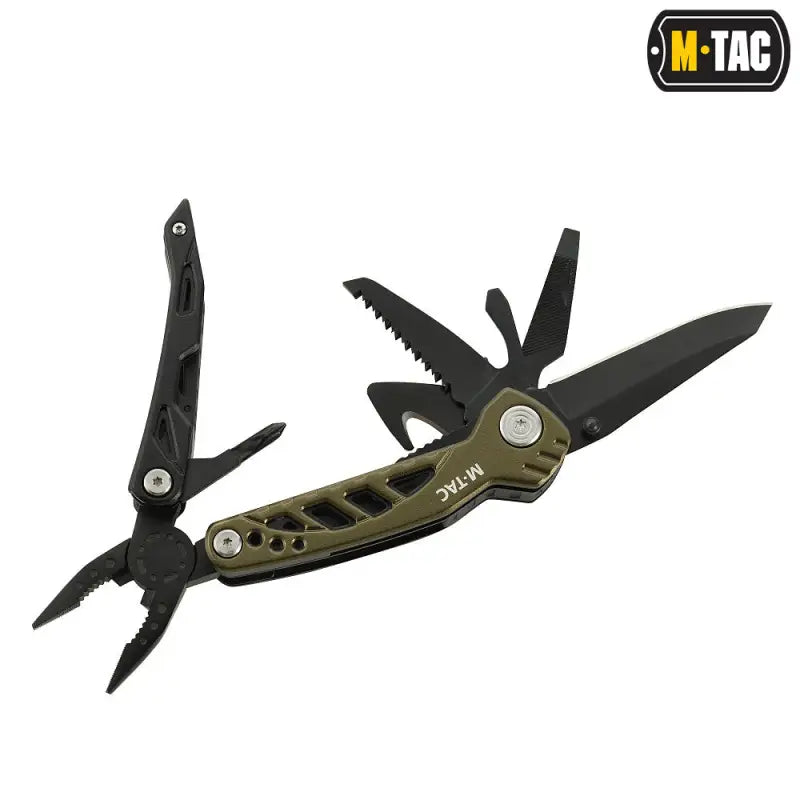 M-Tac Universal Tool Type 2 Green/Black with pliers and folding tools in olive green