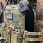 Multicam tactical body armor with magazine pouches and radio PTT for large size combat gear
