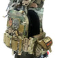 Multicam tactical vest with pouches and patches from Crusader 2.0 body armor and medical kit