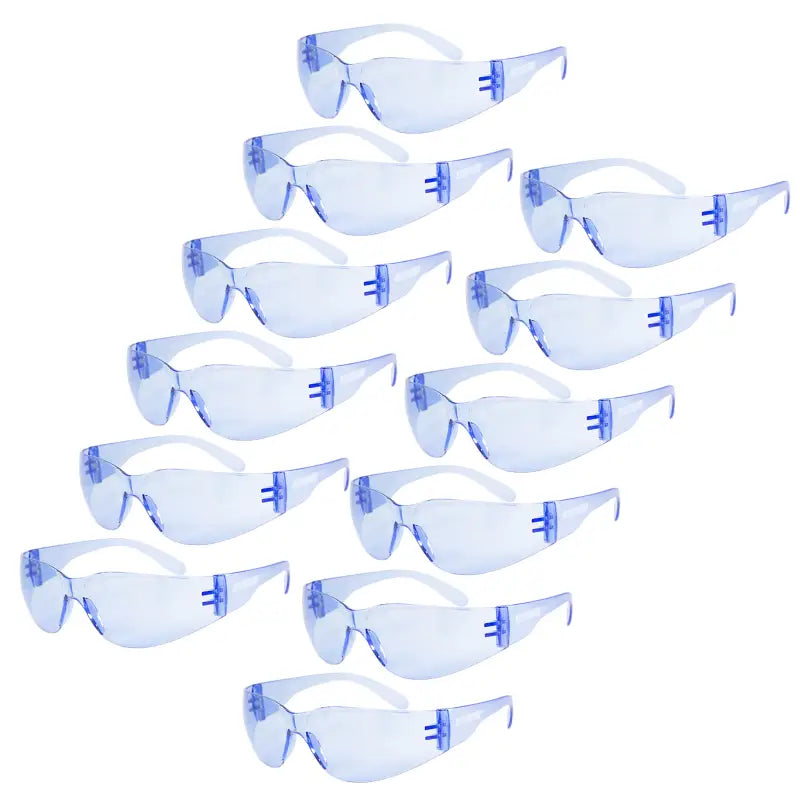 Multiple pairs of clear safety glasses for comfortable high impact protection