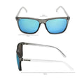 Stylish Nado Ice Ghost sunglasses with blue mirrored lenses and gray frame