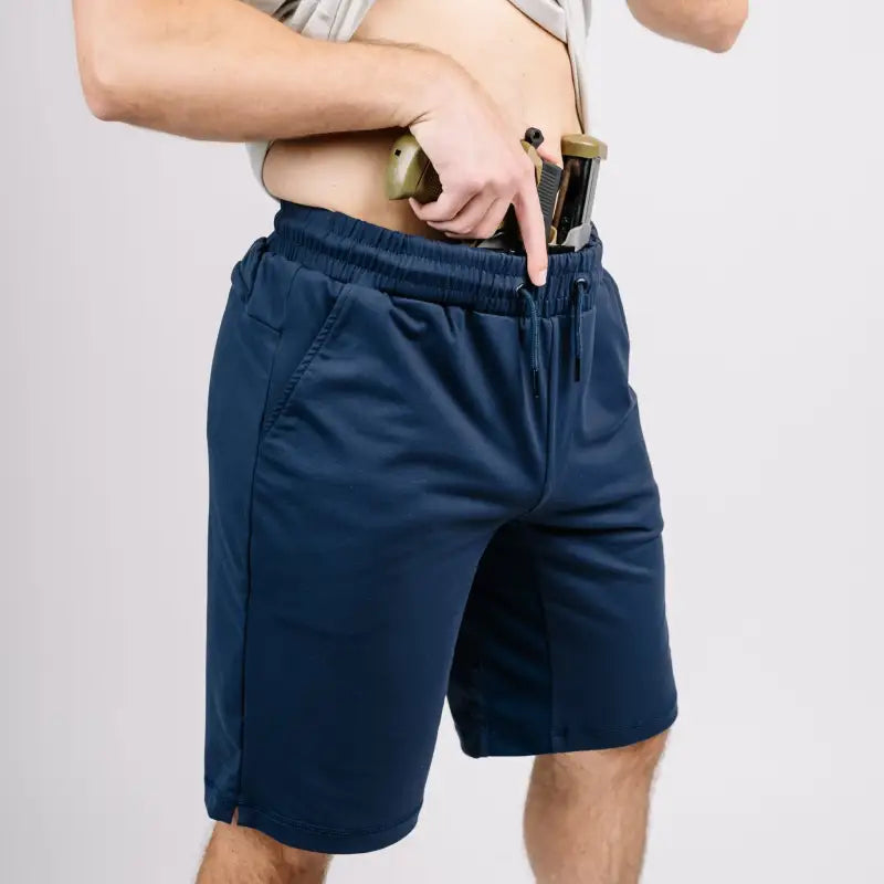 Navy Blue Carrier Shorts with Patented Carrier Retention Waistband and Pockets