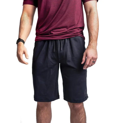 Navy blue Carrier Shorts with elastic waistband, featuring patented carrier retention design