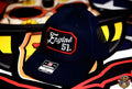 Navy blue baseball cap with Engine 51 patch and square passport cursive lettering design