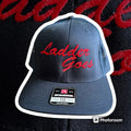 Navy blue Ladder Goes Hat with red embroidered text for first responders by Richardson