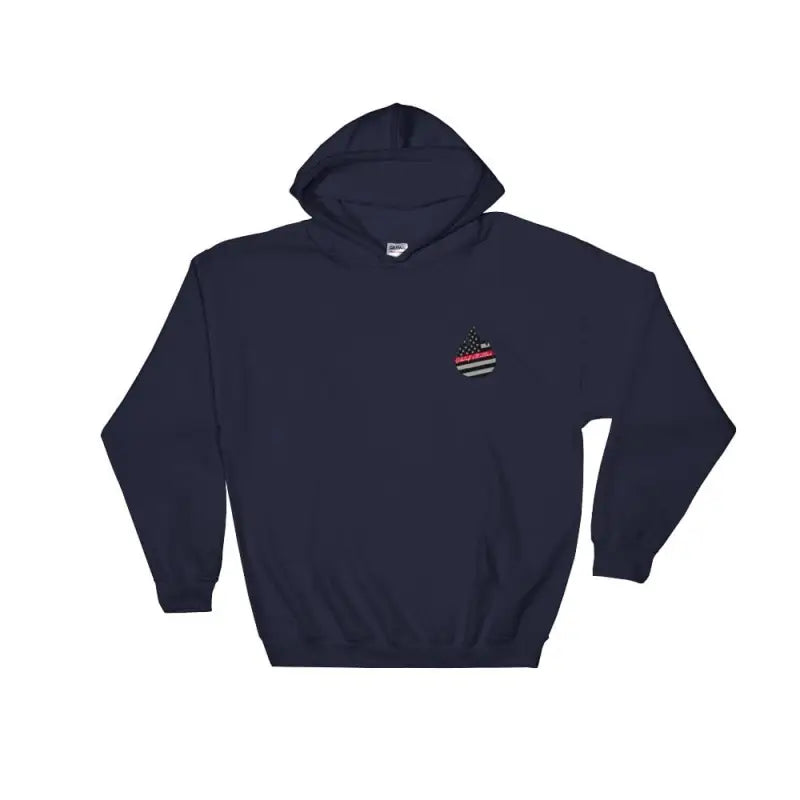 Navy blue Black Cloud Monster hoodie with American flag apple logo on chest