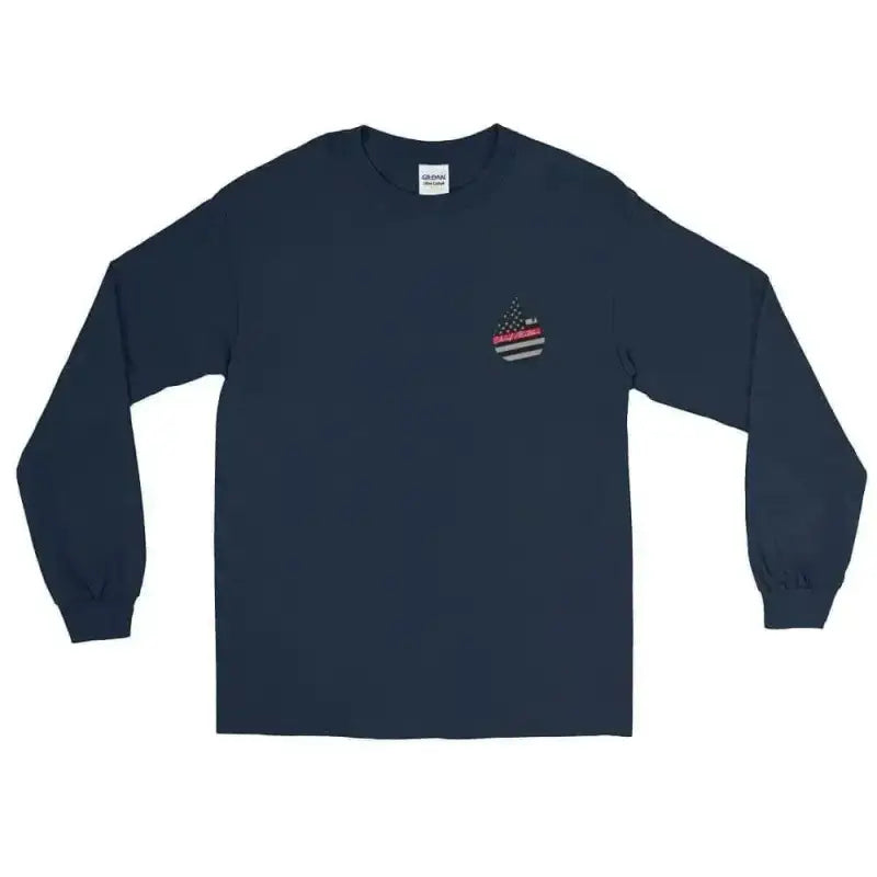 Navy blue long sleeve t-shirt with American flag apple logo for Snake On A Fire Stick - Long