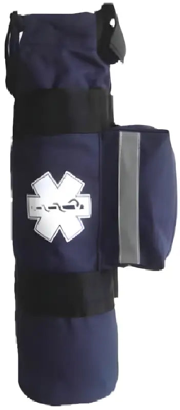 Navy oxygen cylinder sleeve bag with Star of Life and reflective stripe for portable tanks