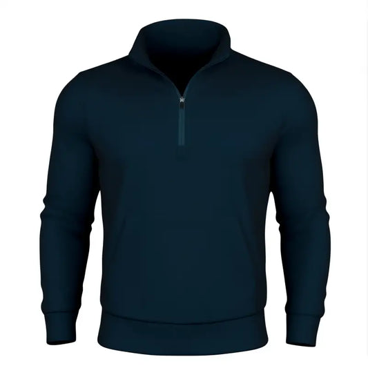 Navy blue durable quarter zip pullover displayed in the Durable Quarter Zip product