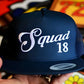 Navy blue custom-YP classic snapback hat with exquisite embroidery of Squad 18