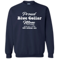 Navy blue sweatshirt for proud blue collar moms in classic unisex fit design