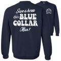 Navy blue crew sweatshirt with classic unisex fit from Save A Horse collection