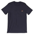 Navy blue t-shirt with American flag apple logo, part of Signature Logo Small collection