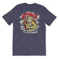 Navy blue t-shirt with cartoon ’ATTACK’ graphic in Heather Midnight Navy and more