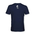 Navy blue 1776 Proof Born Free Shirt with skull logo, available in Cardinal 2XL size