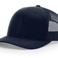 Navy blue trucker hat featuring Straight Stream Psycho Leather Patch for stylish casual wear