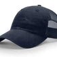 Navy blue trucker hat with leather patch for first responders and firefighter enthusiasts