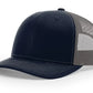 Navy and gray trucker hat with Backdraft Bastard leather patch for first responders