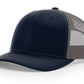 Navy and gray trucker hat with leather patch for first responders and firefighters, Dumpster Fire product