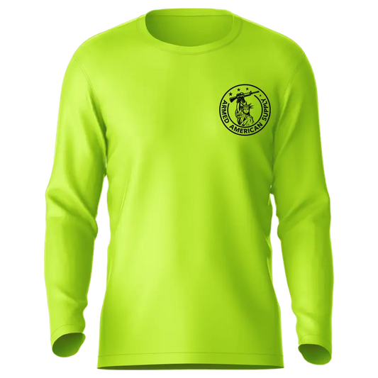 Neon green Responsibility Hi-Visibility UPF 50 long sleeve sun shirt for outdoor protection