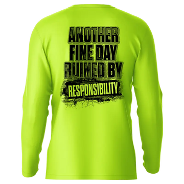 Neon green long sleeve sun shirt from Responsibility - Hi-Visibility UPF 50 collection