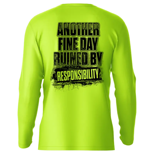 Neon green long sleeve sun shirt from Responsibility - Hi-Visibility UPF 50 collection