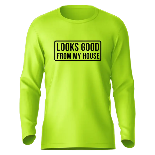 Neon green long sleeve sun shirt from Looks Good - Hi-Visibility UPF 50 collection