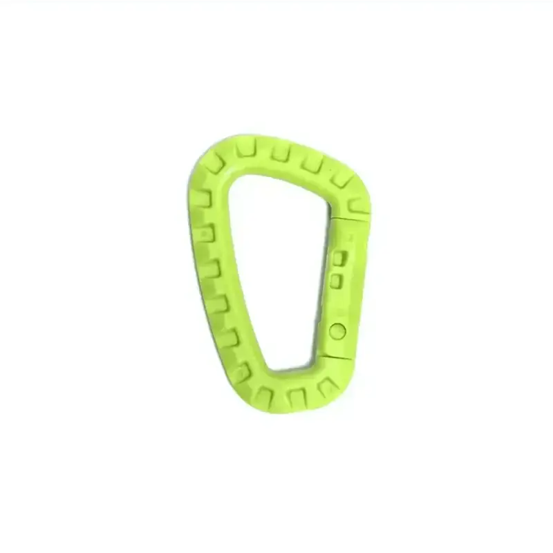 Neon green Tactical Carabiner with textured edges for first responders and outdoor use