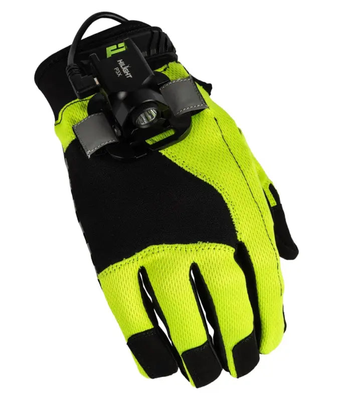 Neon yellow hi-vis protective work glove with reinforced panels Exxtremity Patrol Gloves 2.0