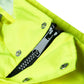 Neon yellow fabric of UHV563 HiVis Bomber Jacket featuring black zipper and metal snaps