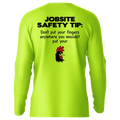Neon yellow long sleeve sun shirt from Jobsite - Hi-Visibility UPF 50 collection