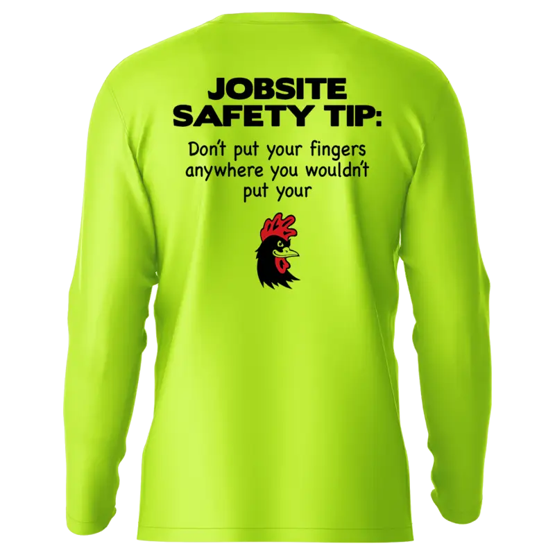 Neon yellow long sleeve sun shirt from Jobsite - Hi-Visibility UPF 50 collection