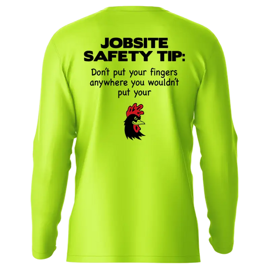 Neon yellow long sleeve sun shirt from Jobsite - Hi-Visibility UPF 50 collection