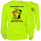 Neon yellow long sleeve hi-vis t-shirt from Remember Kids for enhanced visibility