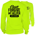 Neon yellow long sleeve hi-vis t-shirt from My Helper for safety and visibility