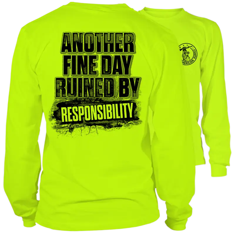 Neon yellow long sleeve hi-vis t-shirt from the Responsibility collection