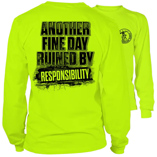 Neon yellow long sleeve hi-vis t-shirt from the Responsibility collection