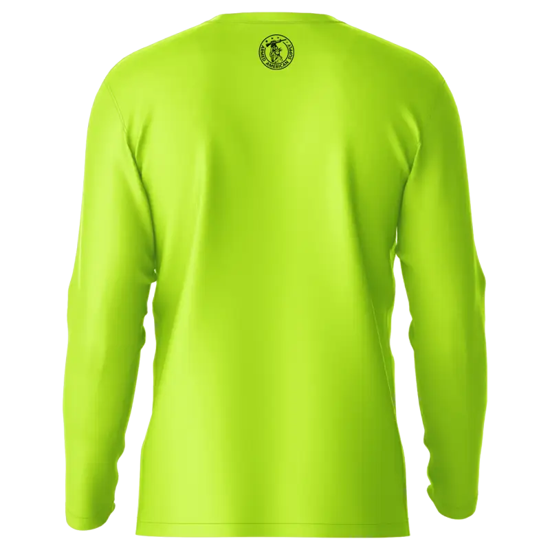 Neon yellow long sleeve sun shirt from Looks Good - Hi-Visibility UPF 50 collection